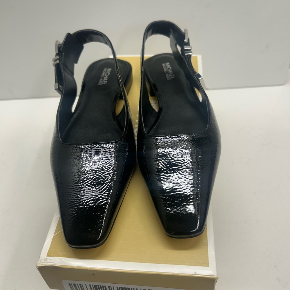 Michael Michael Kors Darrington  Black Patent Leather‎ Slingback Flats Size 7 - Picture 5 of 7